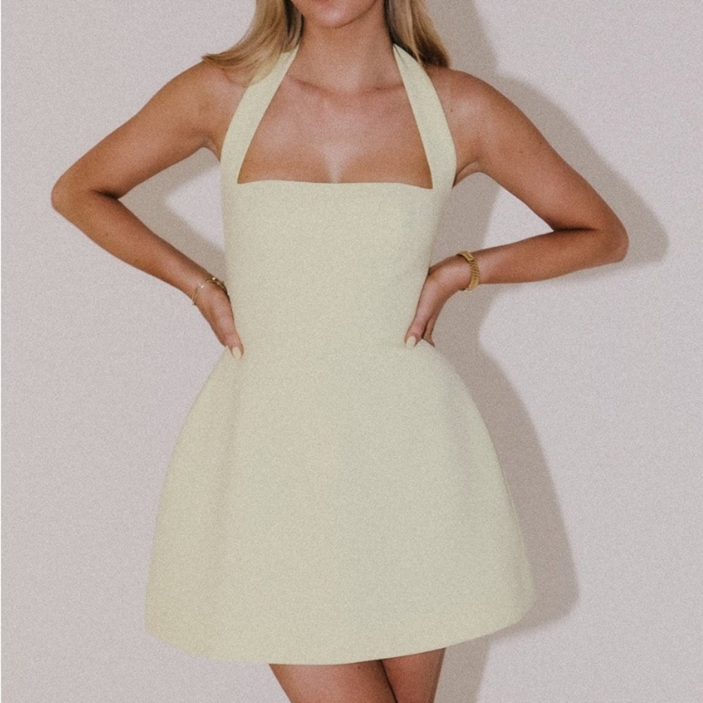 Odd Muse Structured Mini Dress- Lime Cream